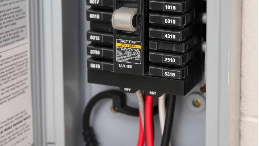 A close-up image of a circuit breaker