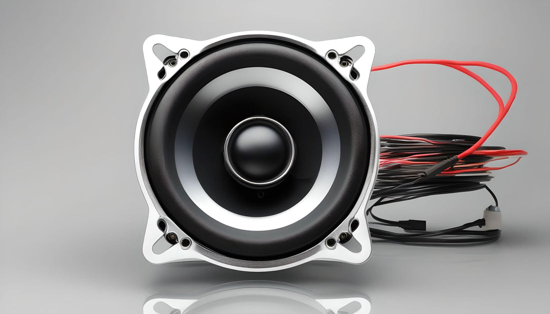 A speaker with wires connected at the back