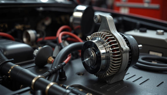 close-up of a car alternator