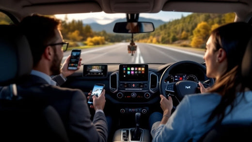 An image where both driver and passengers enjoying their personalized audio experiences.