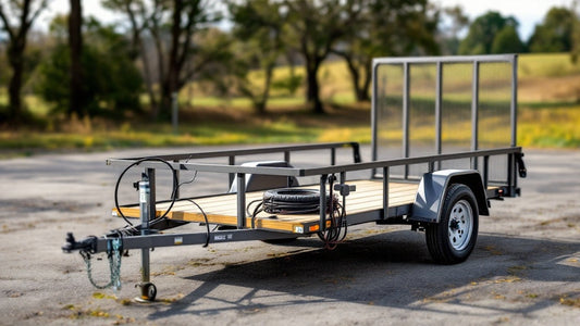 A well-maintained utility trailer parked in an open area.