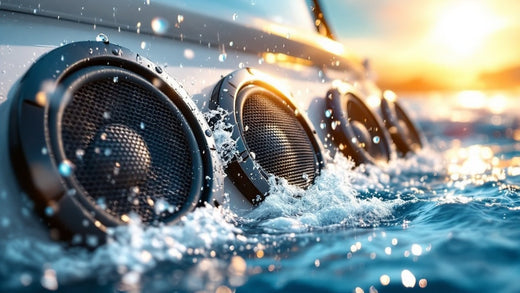 An image of marine speakers exposed to sea water.