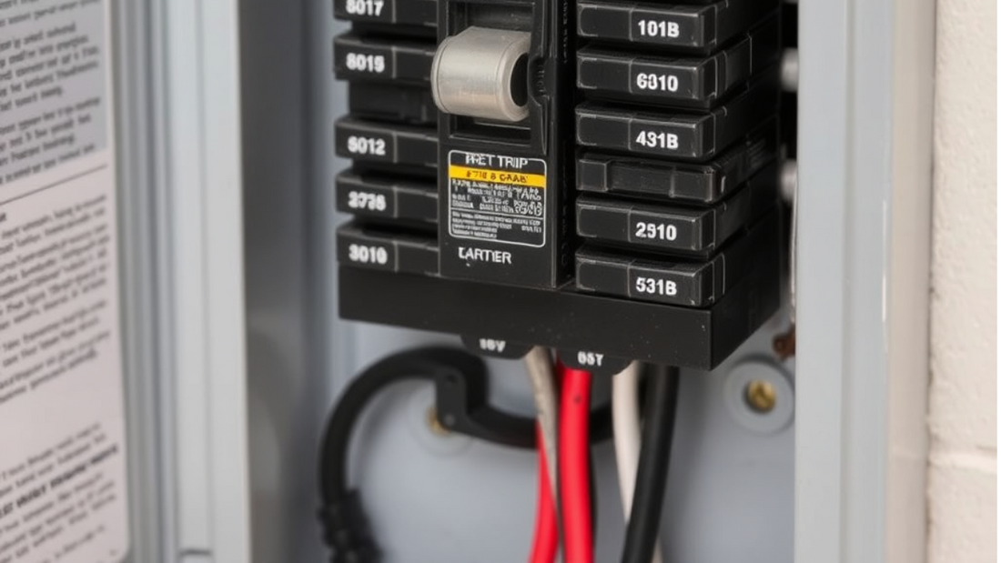 A  close-up image of a circuit breaker