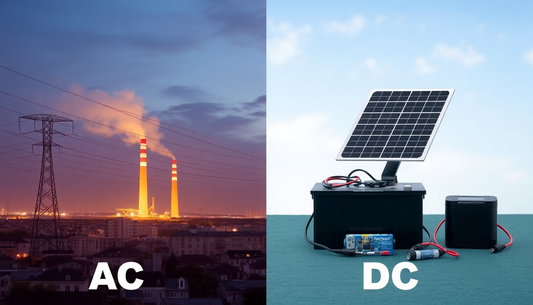 An illustration comparing AC and DC power.