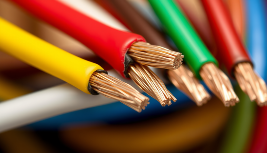 A closeup image of 20 gauge CCA wires
